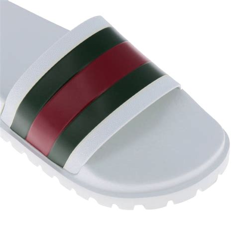 white gucci flat sandals|white Gucci sandals men.